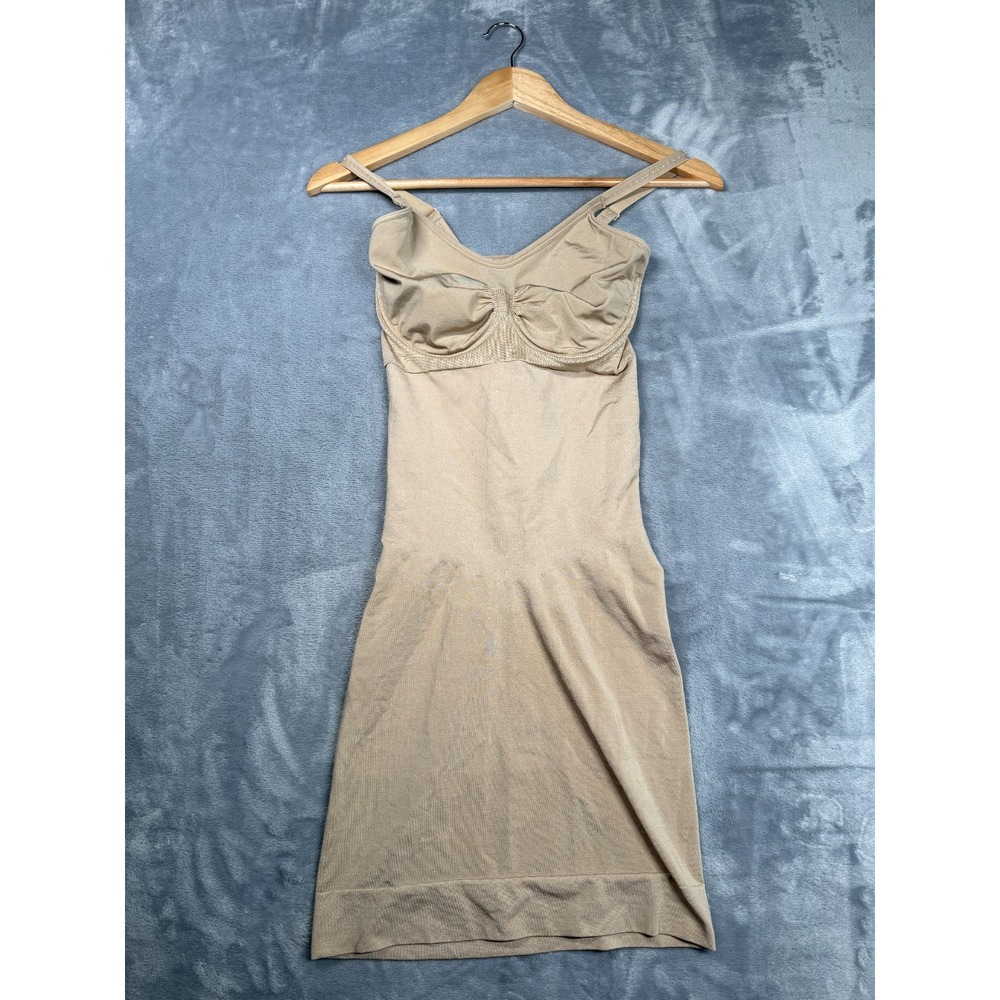 Spanx By Sara Blakely Shaping Dress Womens Large Nude Stretch Adjustable Straps